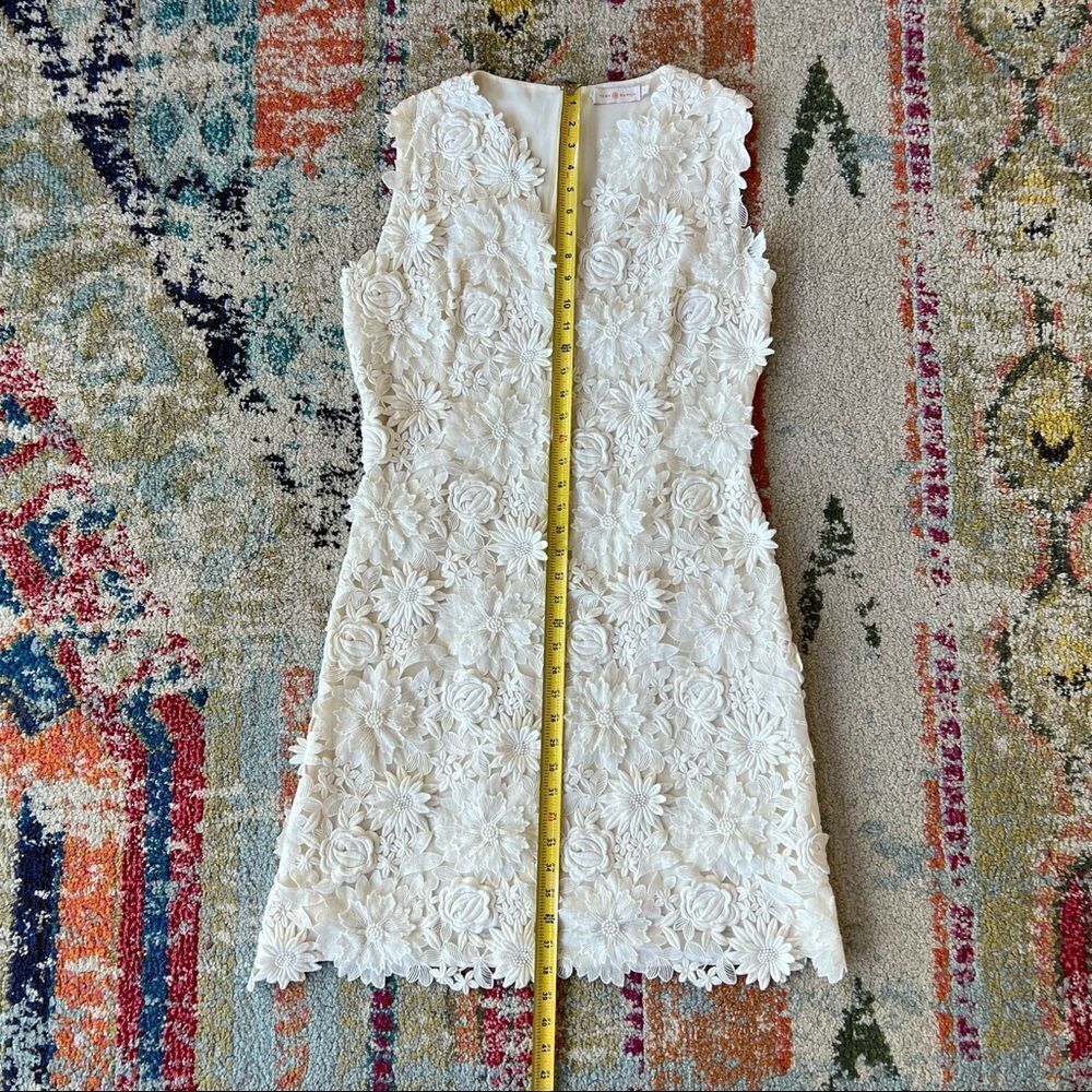 Tory Burch Merida White Floral Lace V-Neck Sleeveless Dress - Picture 12 of 15